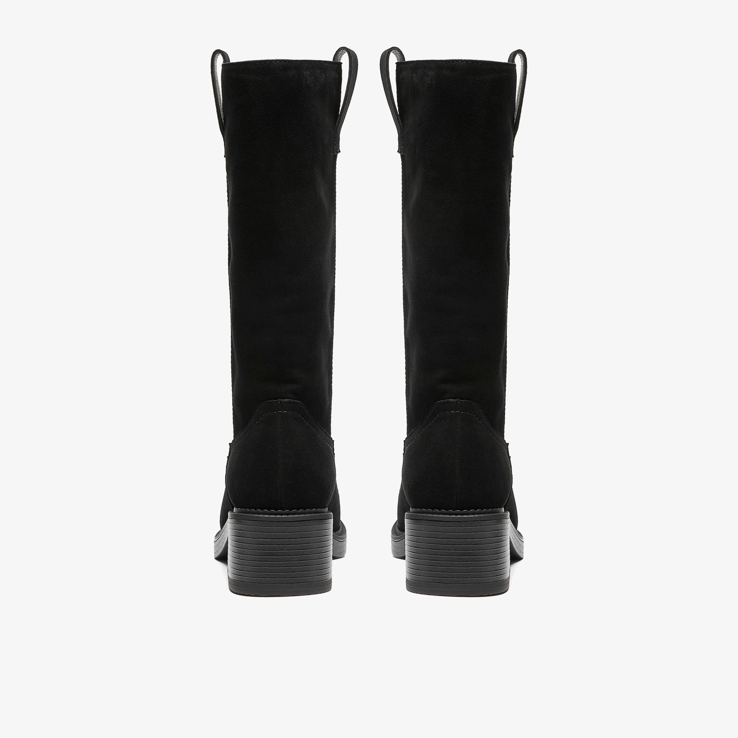 Delfini Ranch Black Suede Mid Calf Boots, view 5 of 6