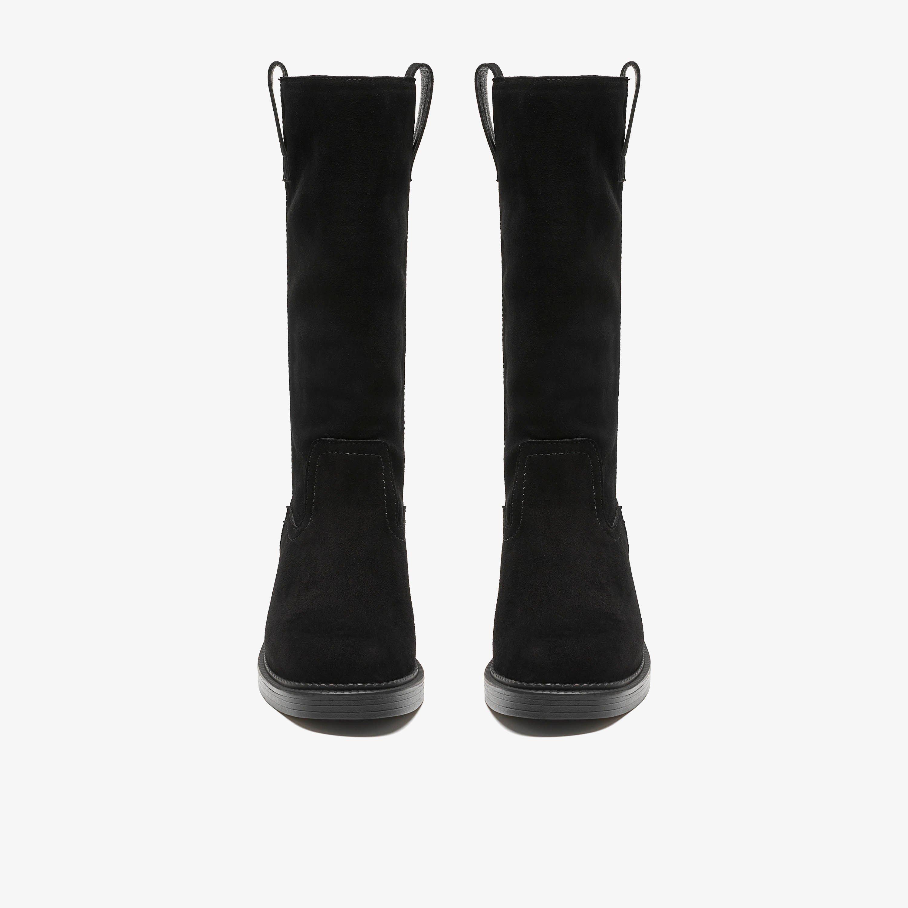 Delfini Ranch Black Suede Mid Calf Boots, view 6 of 6