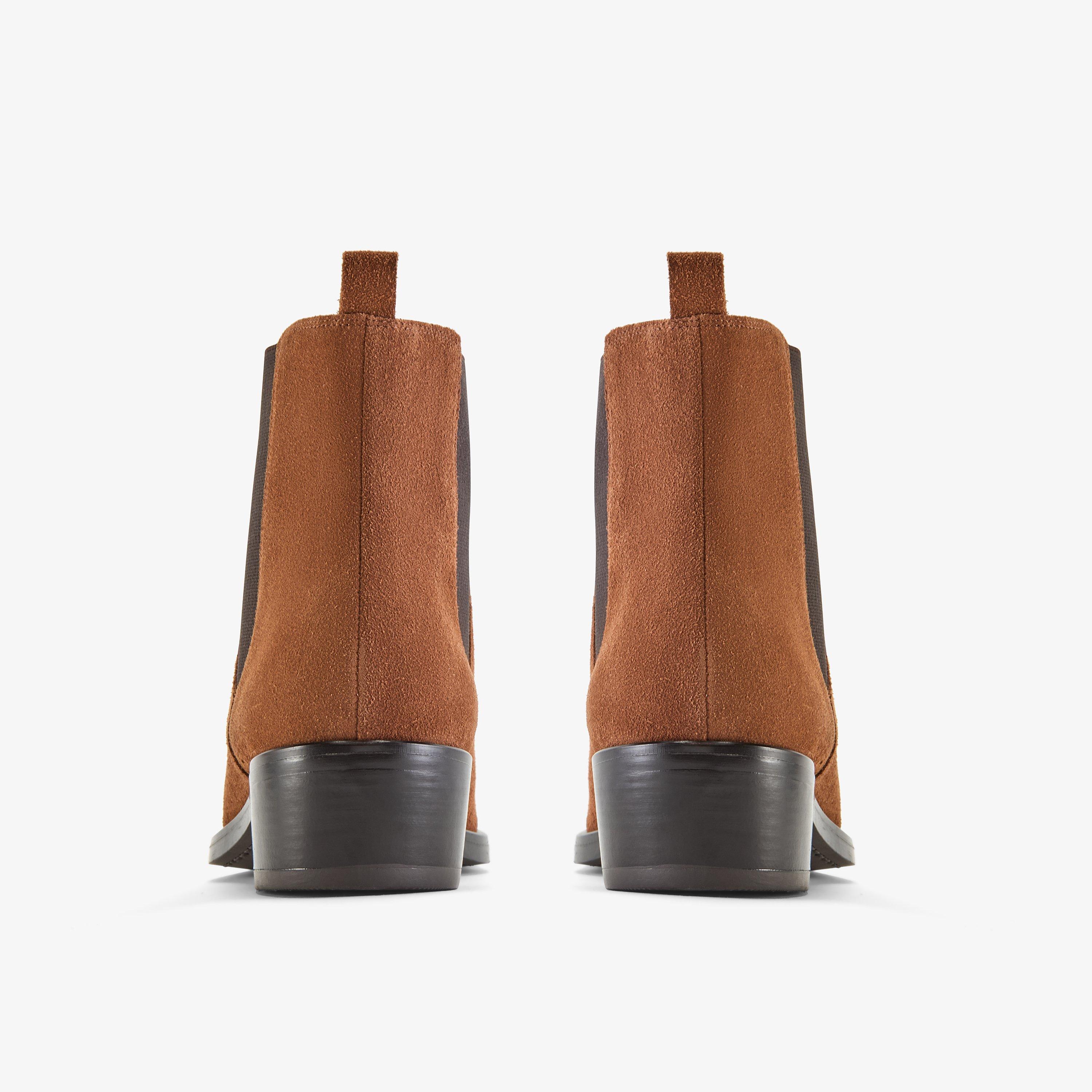 Kitara West   Tan Suede Botki Buty Chelsea, view 5 of 5