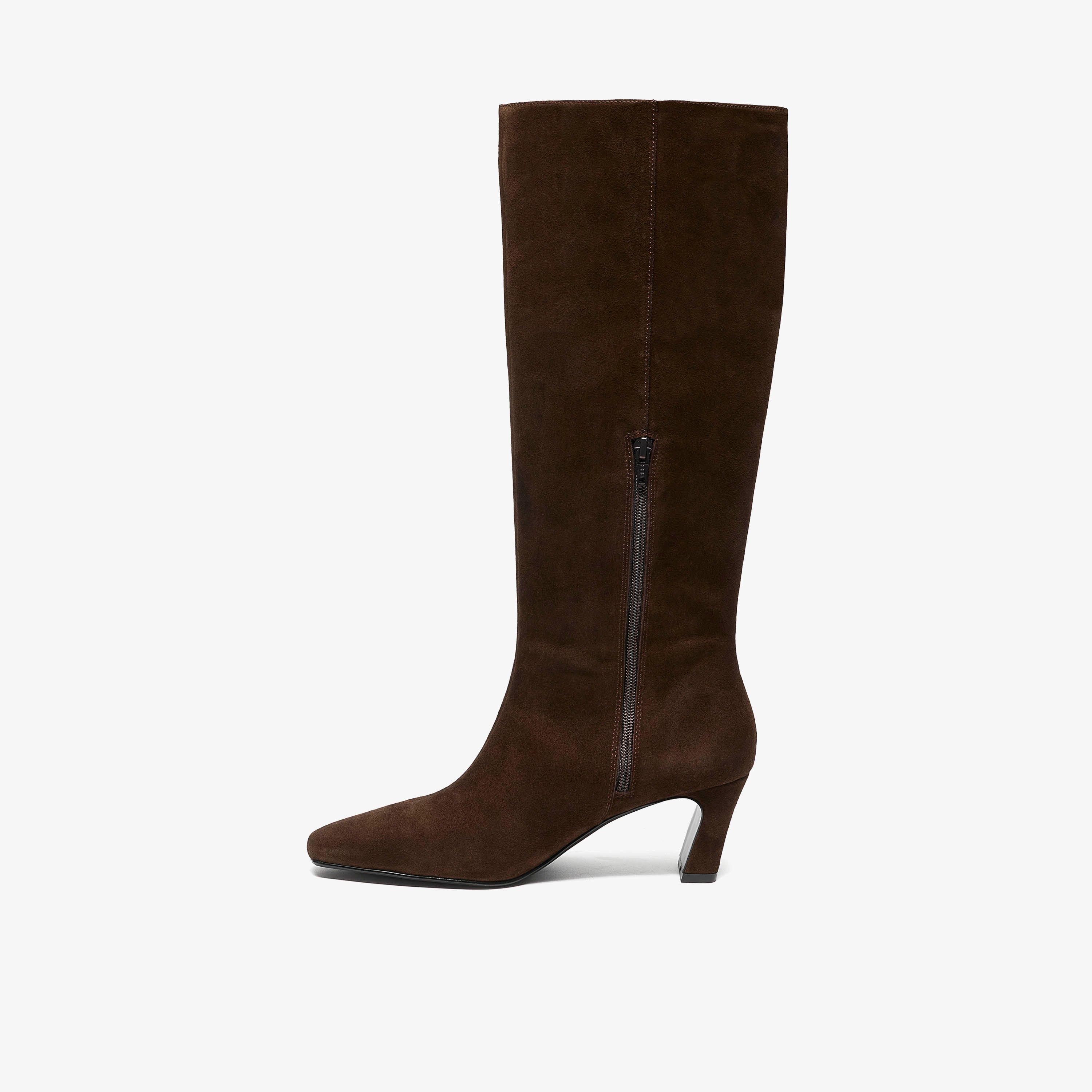 Orlese Hi Brown Suede Over Knee Boots, view 2 of 6