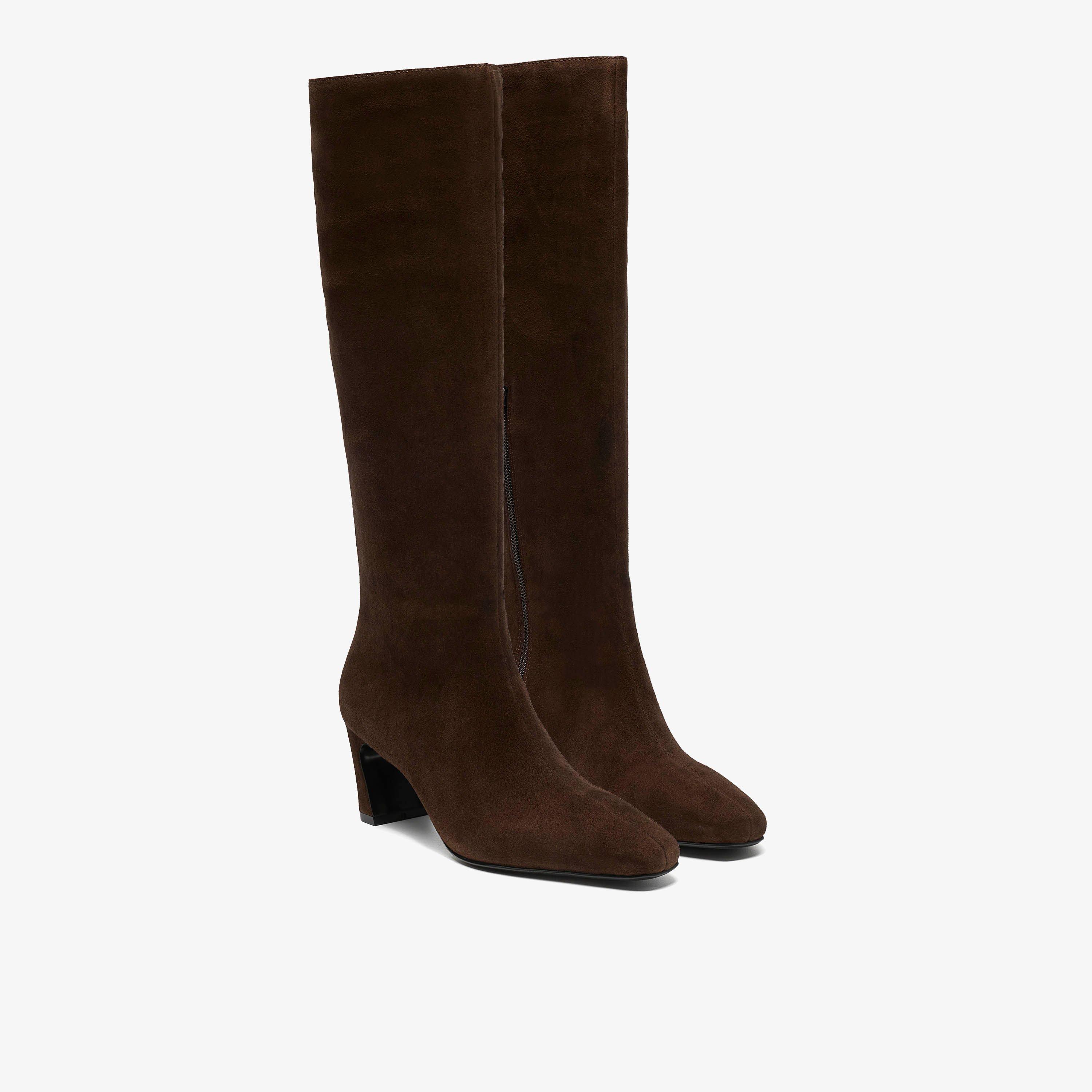Orlese Hi Brown Suede Over Knee Boots, view 4 of 6
