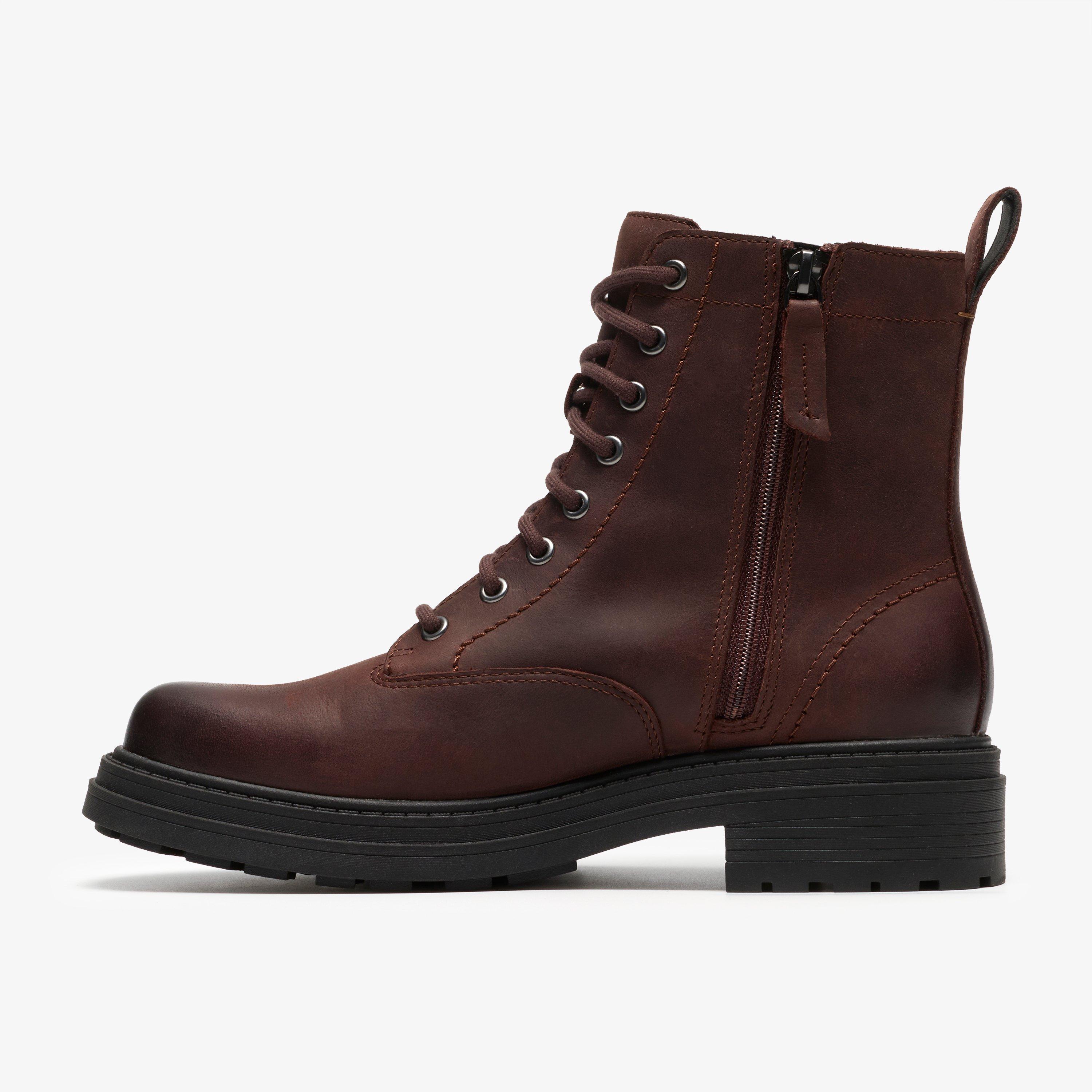 Orinoco3 Style Dark Brown Leather Ankle Boots Lace Up, view 2 of 6