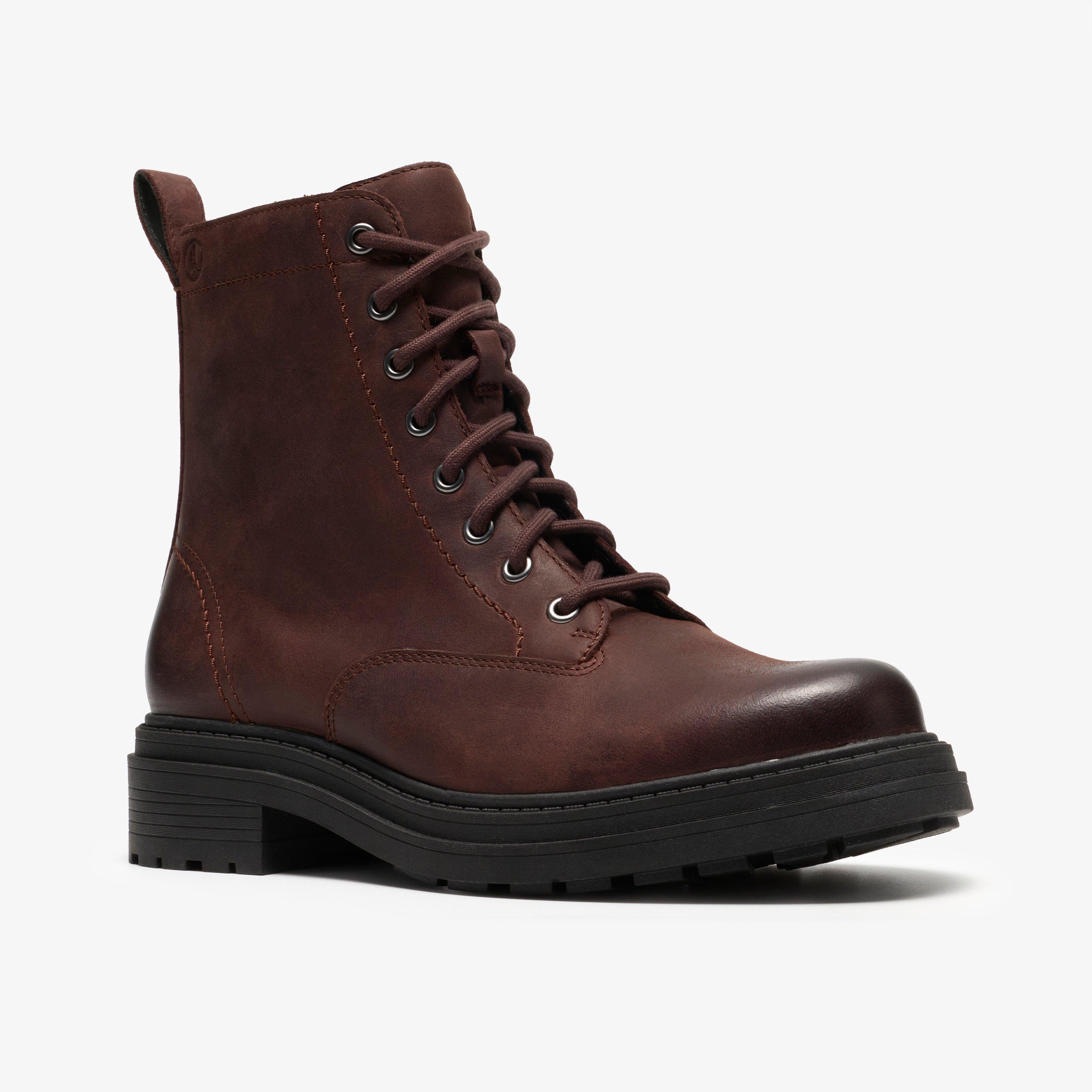 Orinoco3 Style Dark Brown Leather Ankle Boots Lace Up, view 4 of 6