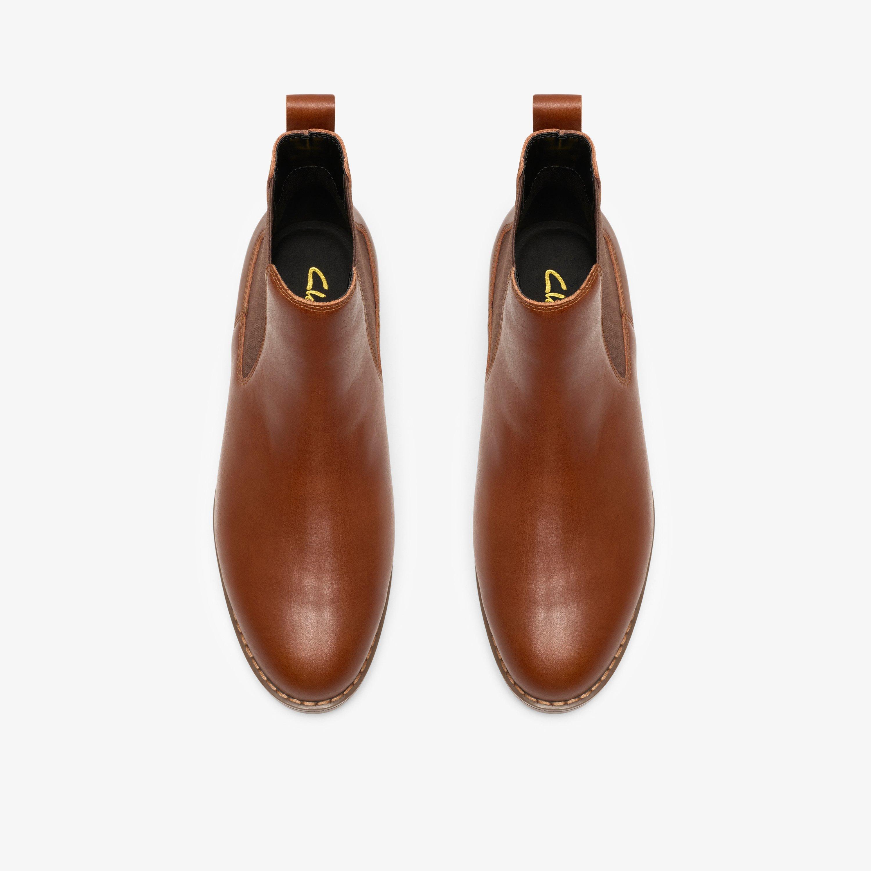 Conara Top Tan Leather Ankle Boots Chelsea Boots, view 6 of 6