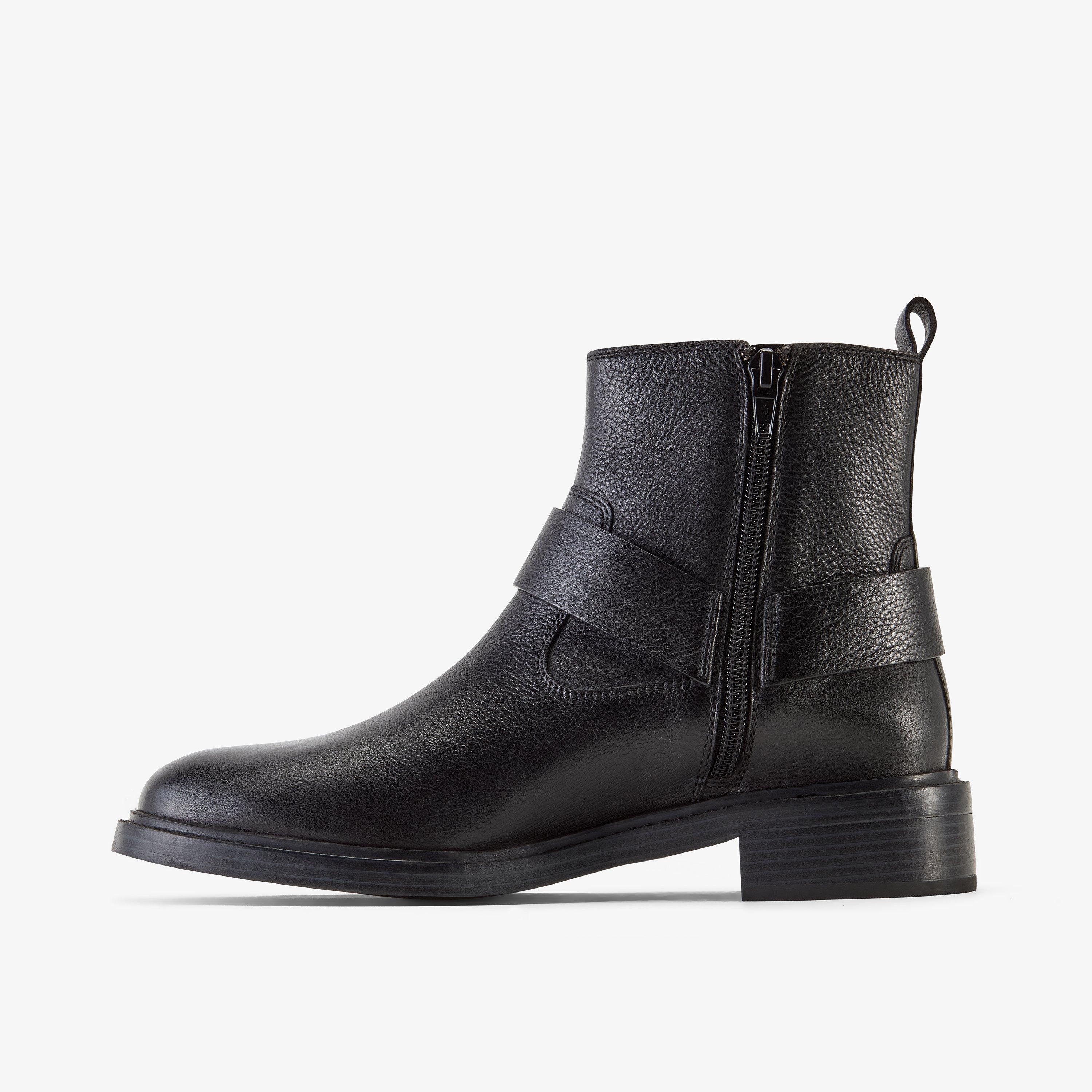 Lunford Craft Black Leather Ankle Boots Chelsea Boots, view 2 of 6