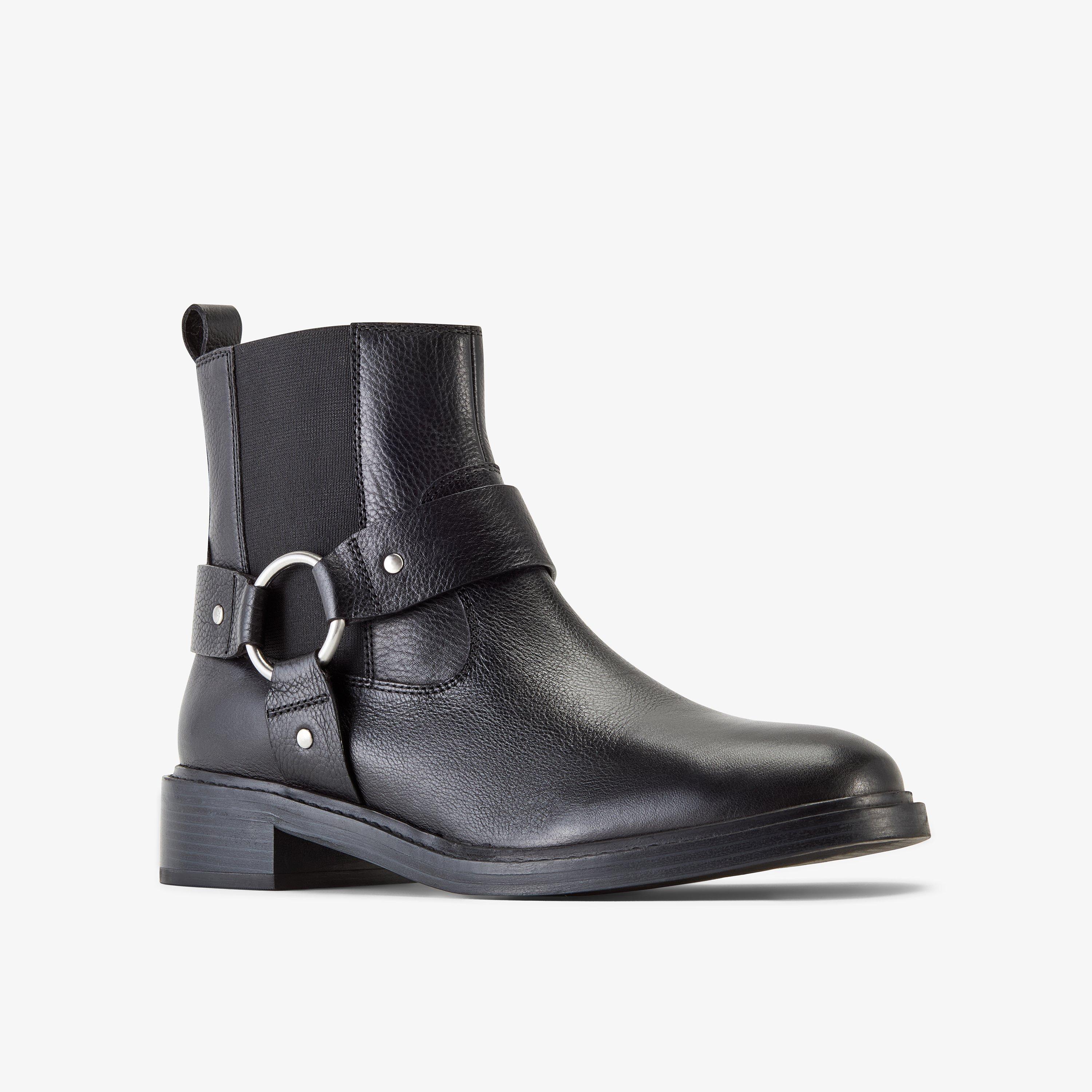 Lunford Craft Black Leather Ankle Boots Chelsea Boots, view 4 of 6