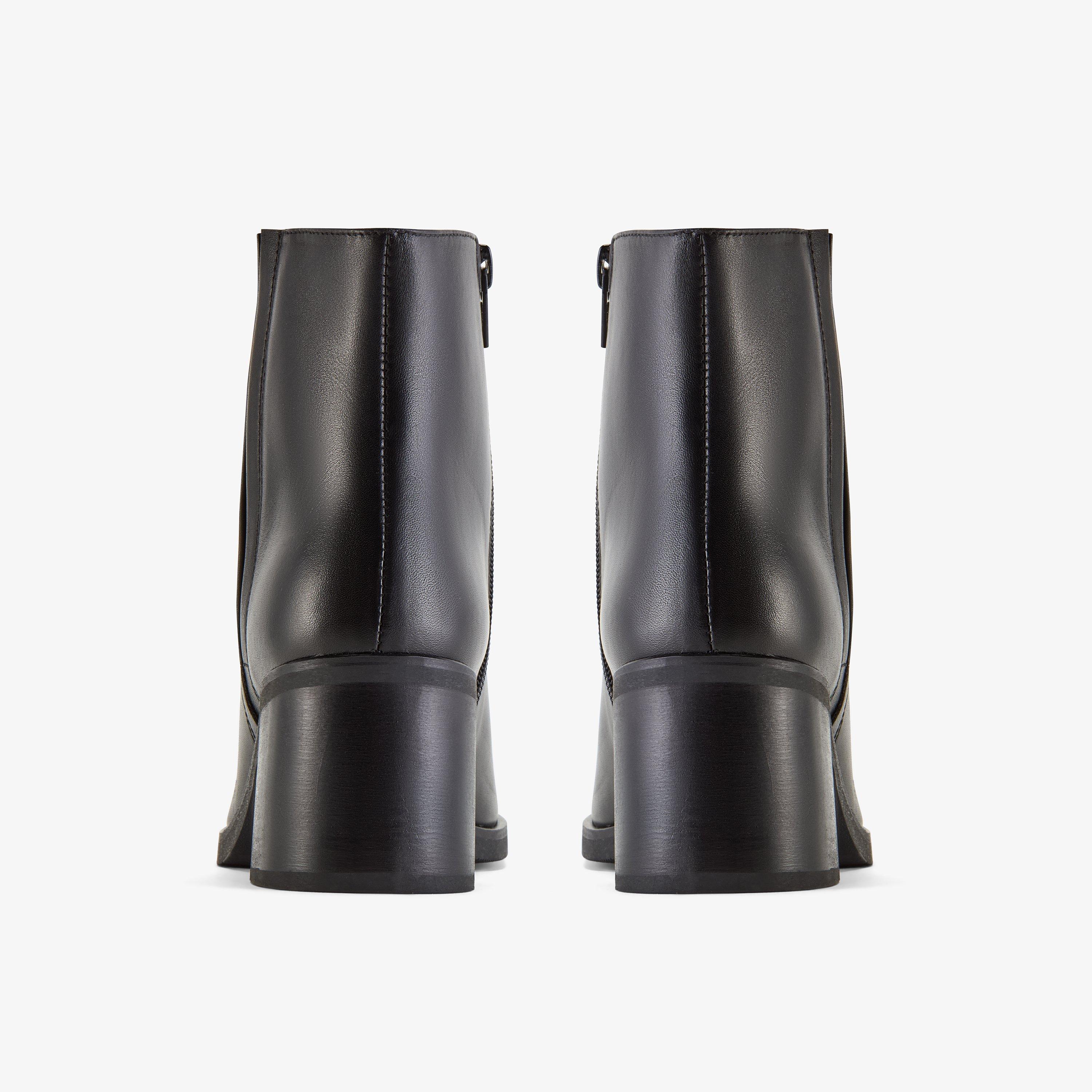 Bravik Zip Black Leather Ankle Boots, view 5 of 6