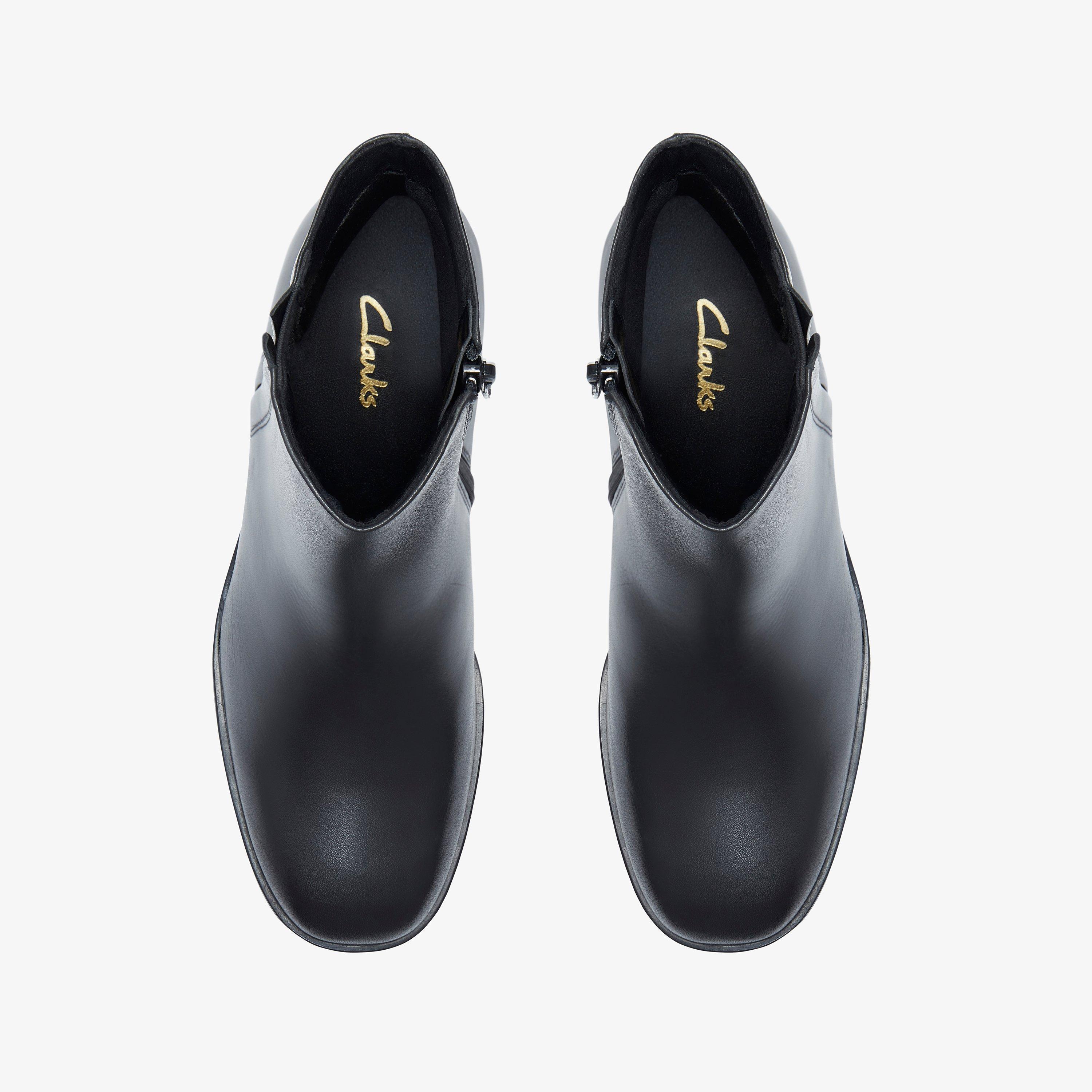Bravik Zip Black Leather Ankle Boots, view 6 of 6