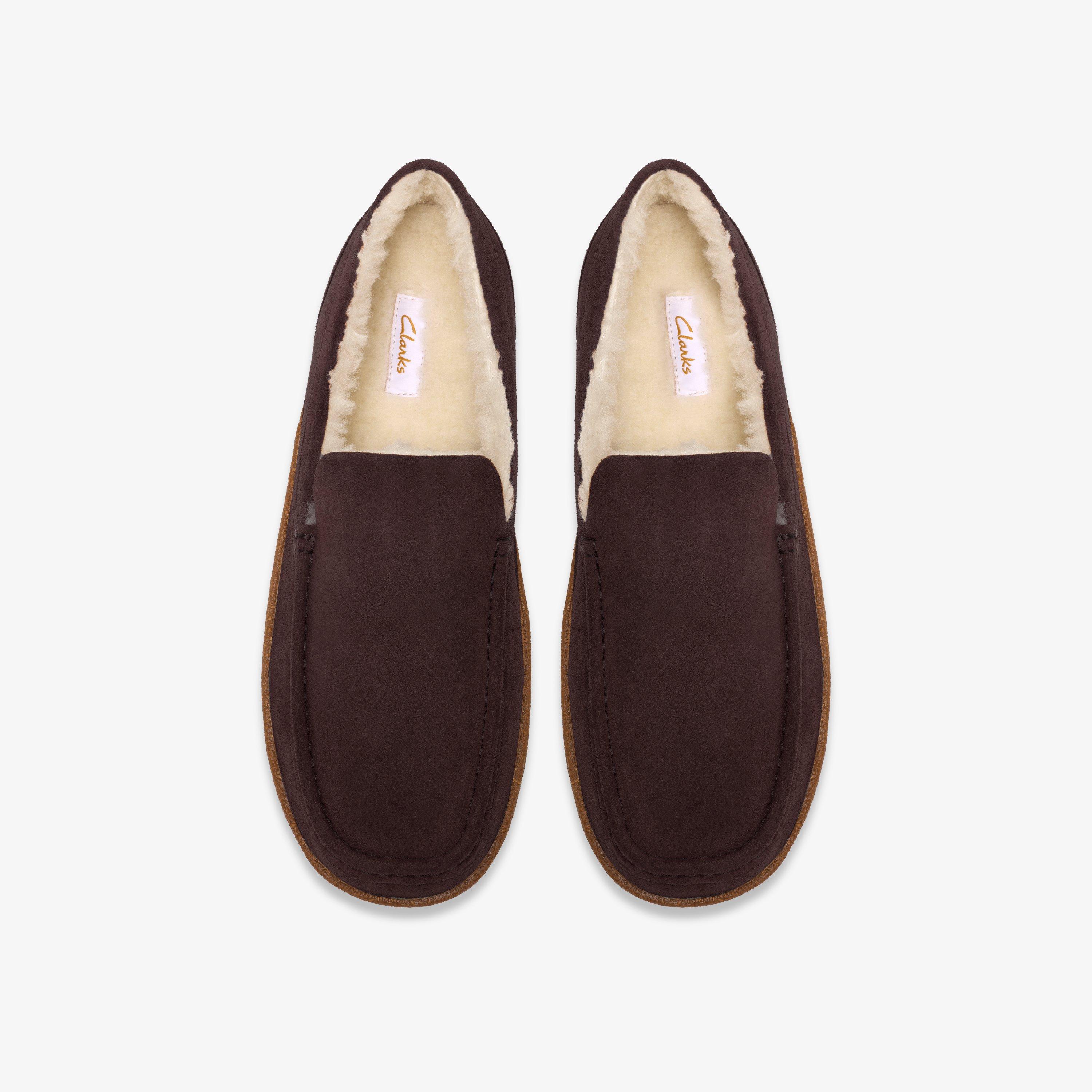 Home Seam Dark Brown Suede Slip Ons Slippers, view 6 of 6