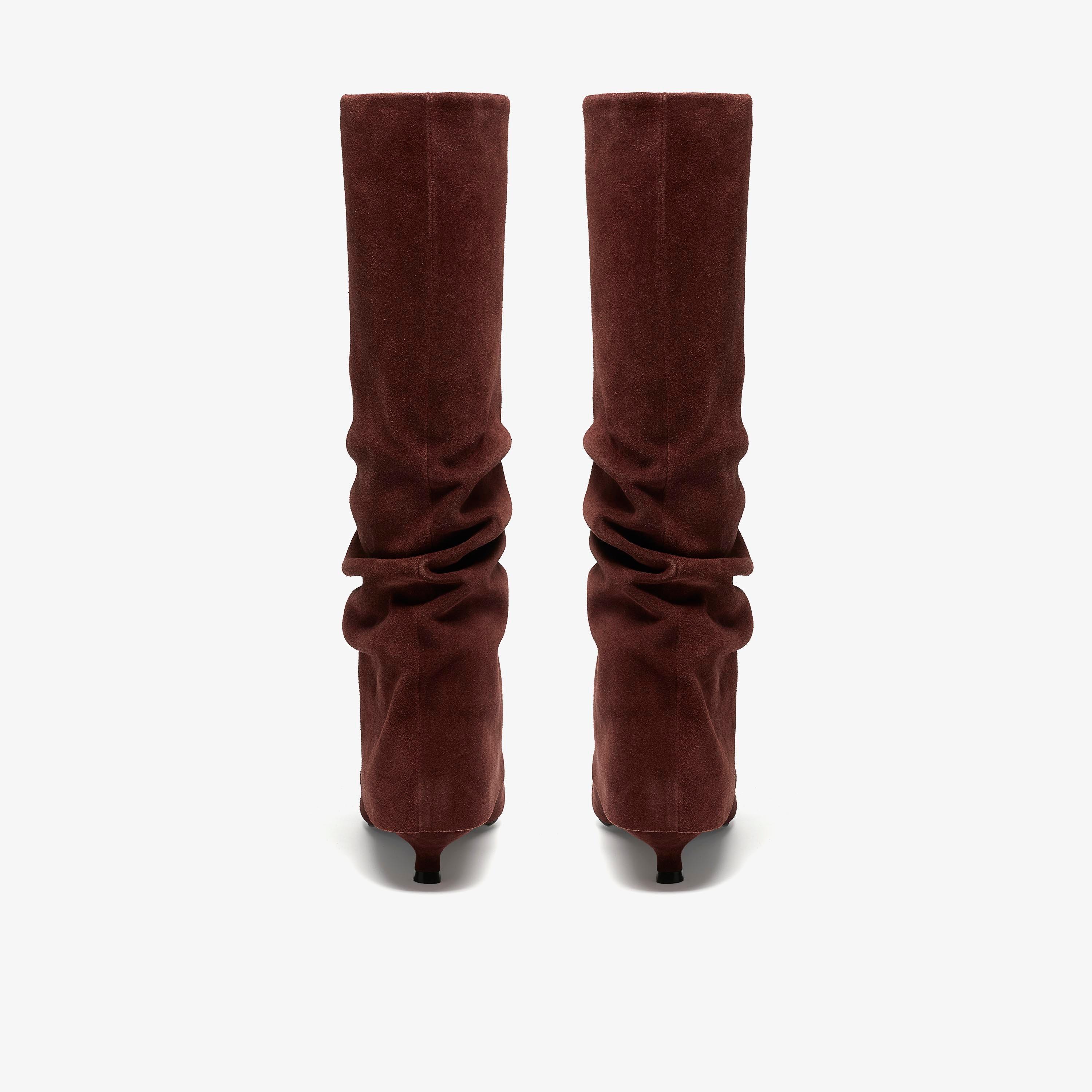 Pisa Style Brown Suede Knee High Boots, view 5 of 6