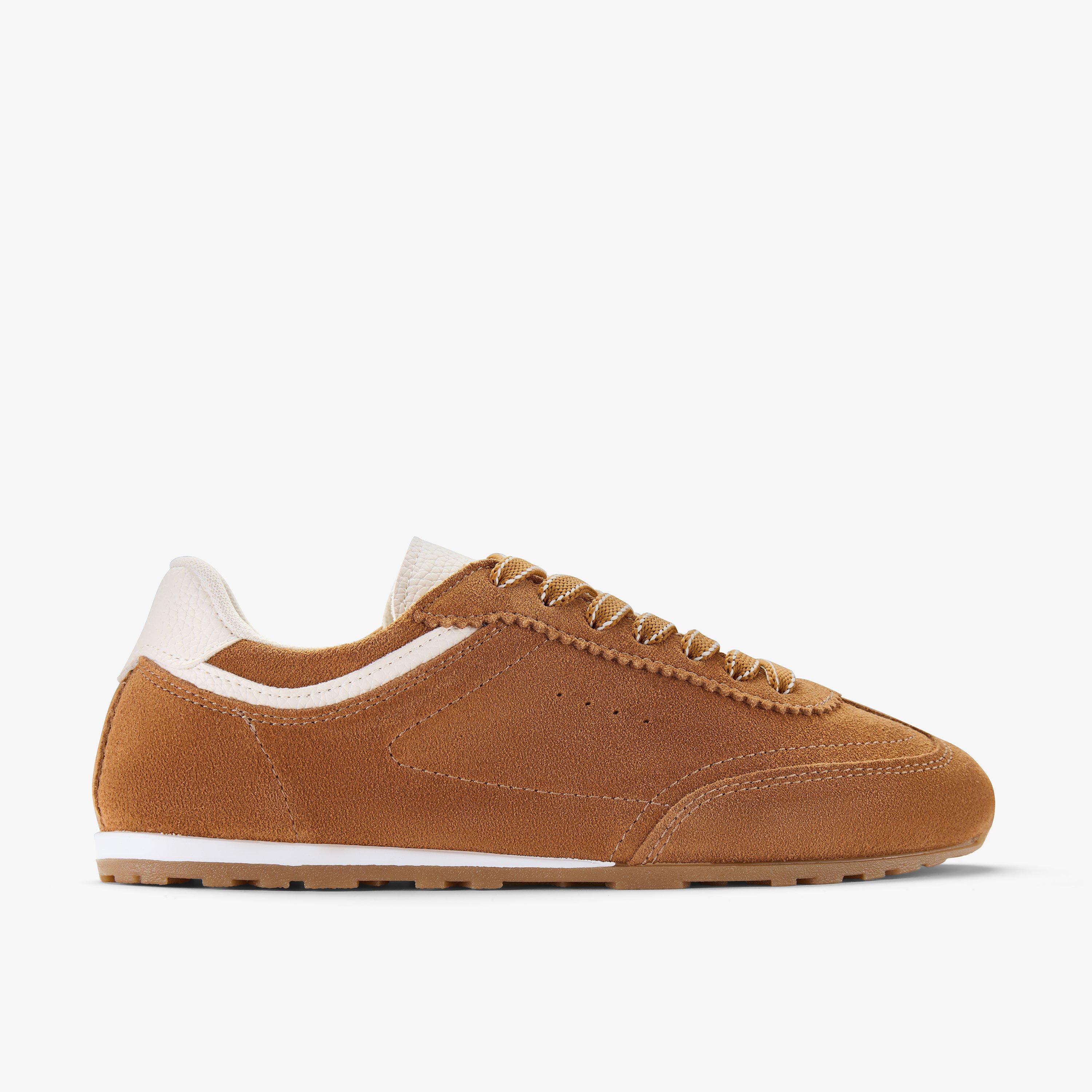 Lorenza Lace Tan Suede Trainers, view 1 of 6