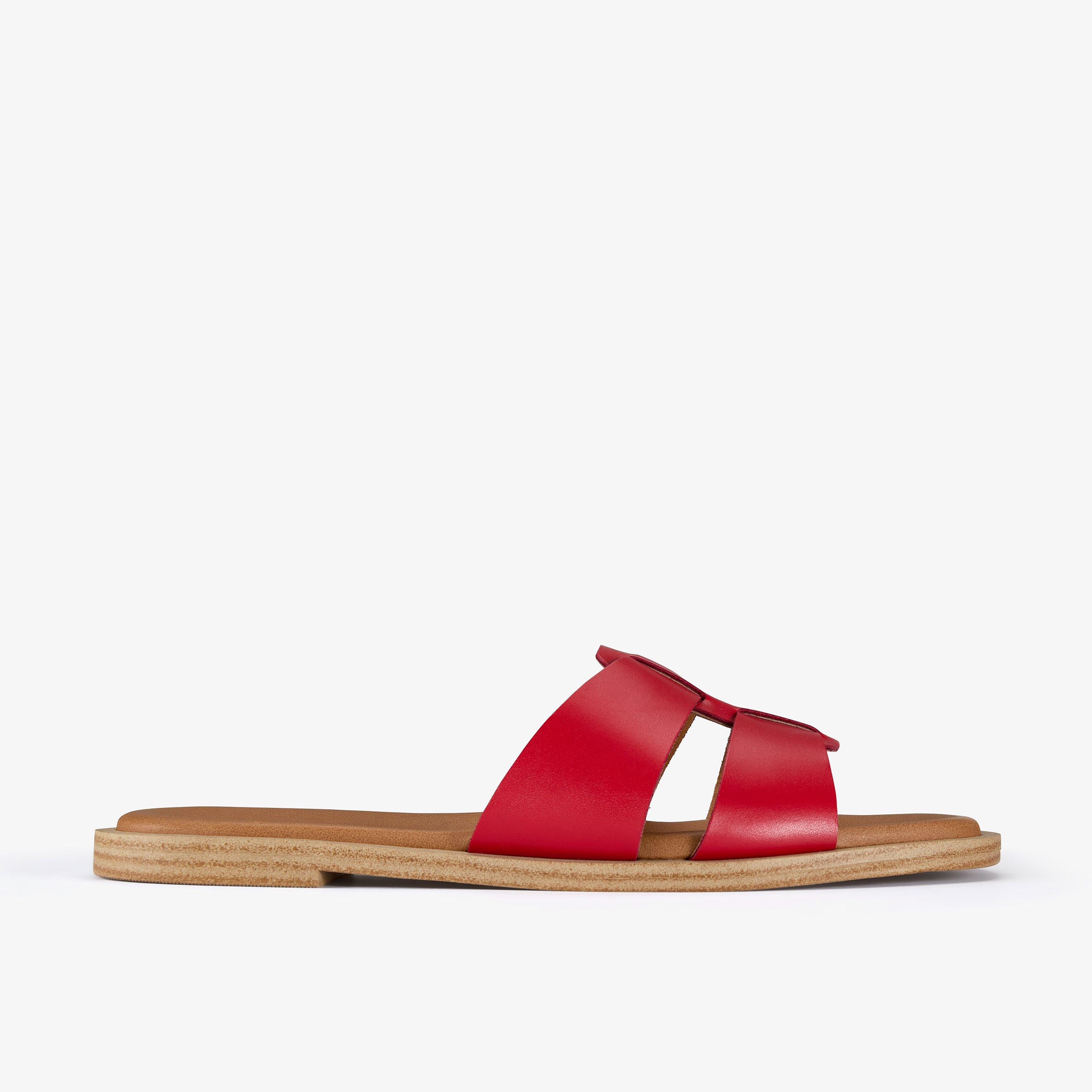 Trala Slide Red Leather Mules, view 1 of 6