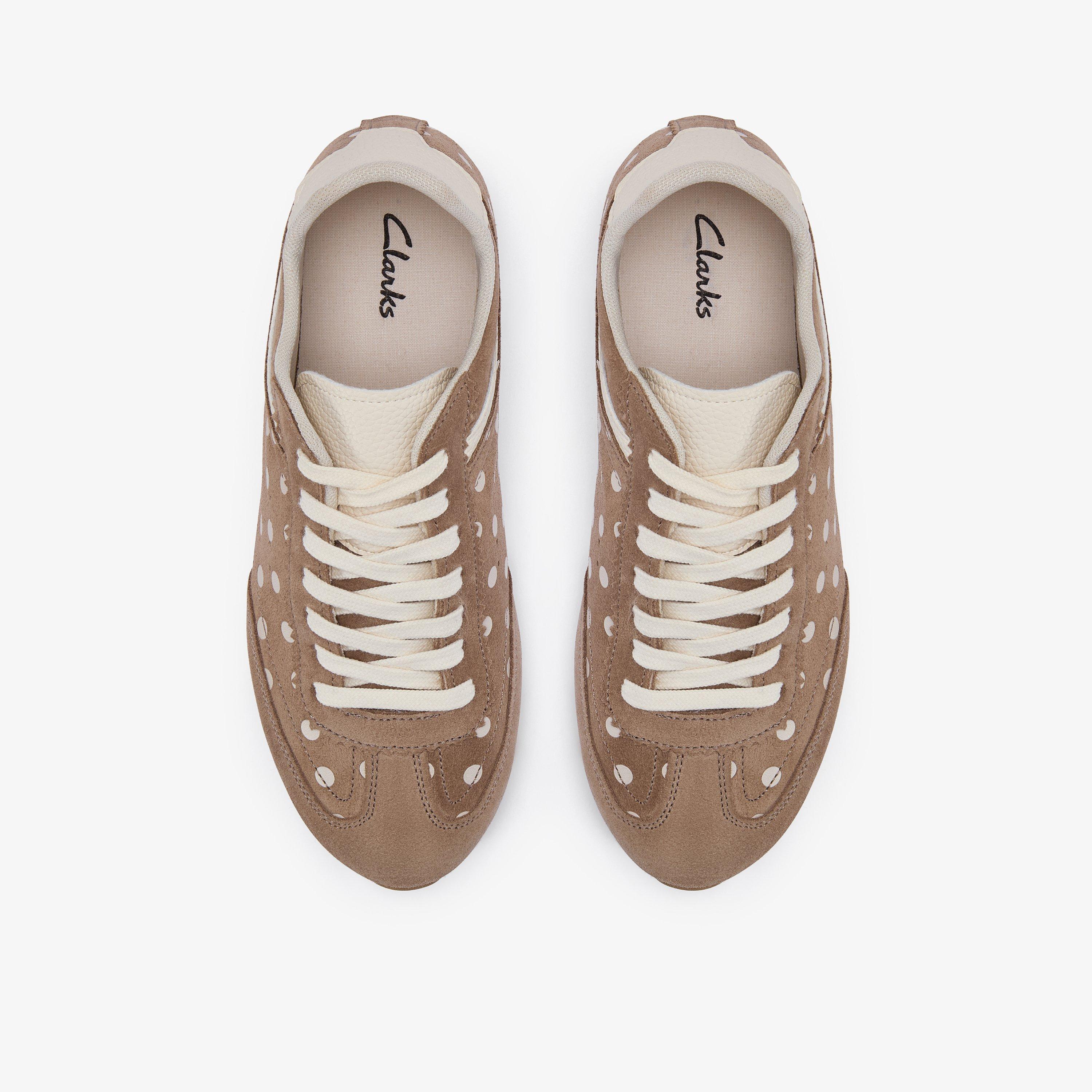 Lorenza Lace Taupe Combination Trainers, view 6 of 6