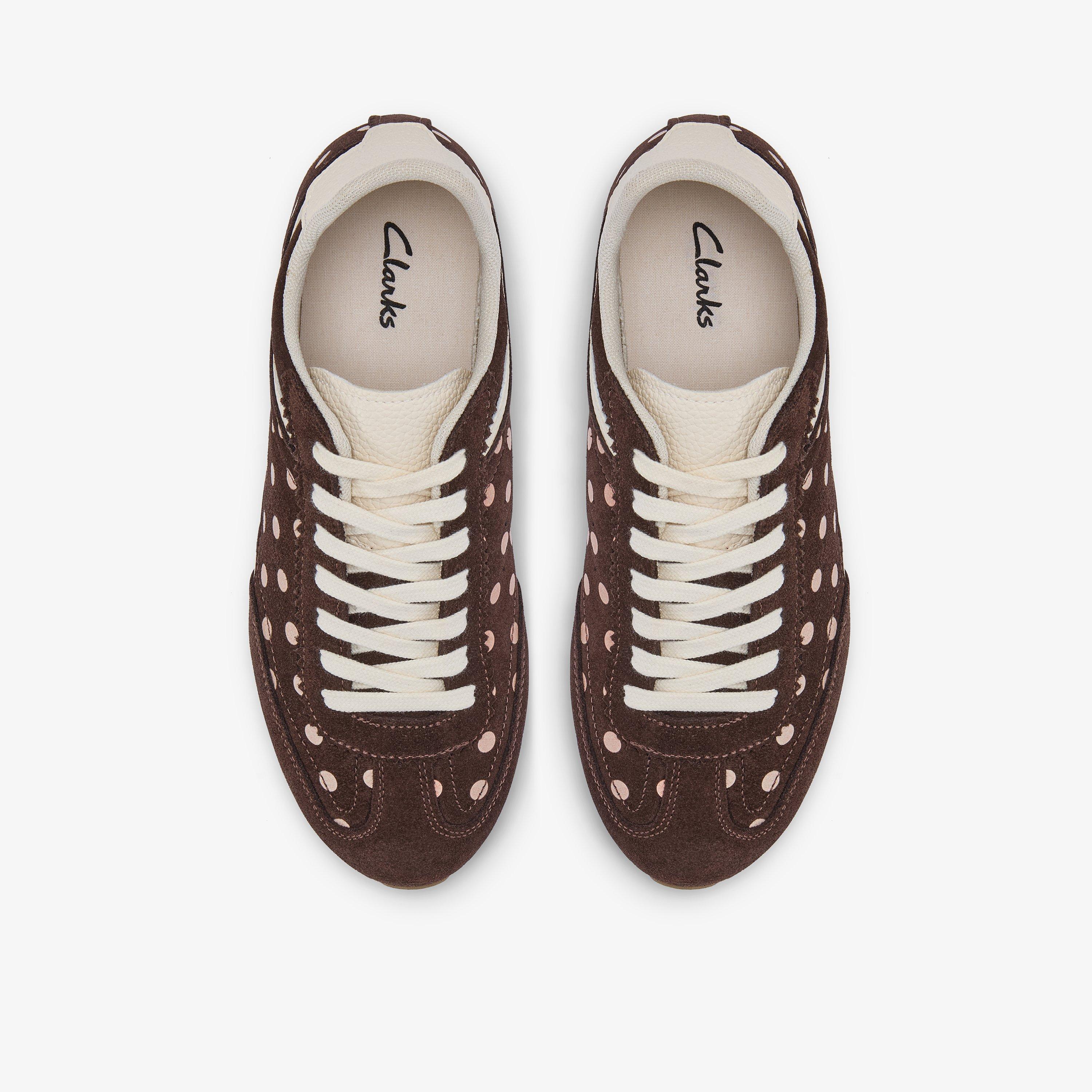 Lorenza Lace Brown Combination Trainers, view 6 of 6