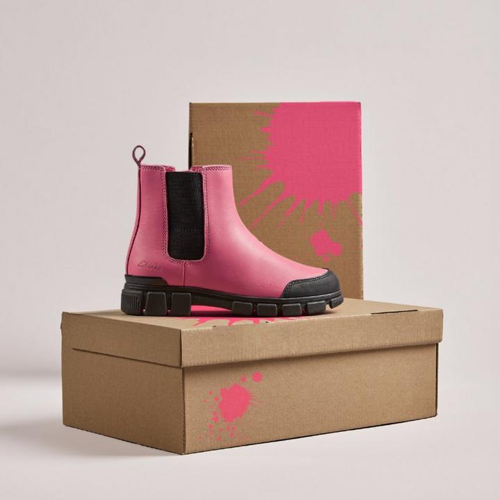 Orders clarks girls pink boots