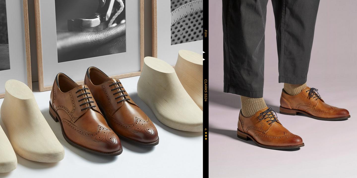 Chaussures pieds Larges Clarks Homme  Un Tailor Tie Cuir Brun –  BonnetsRoses