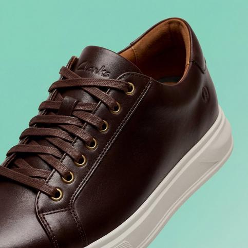 Goswel Tie men's shoe in brown leather, side profile view | Shop Goswel Tie