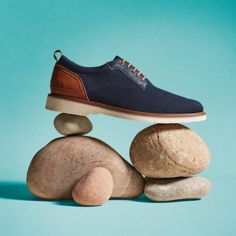 Richelieu en tricot bleu marine Monhan