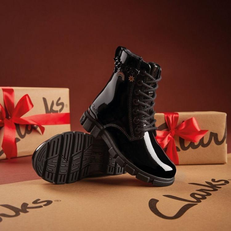 Clarks kids' Flash Hi berry boots.