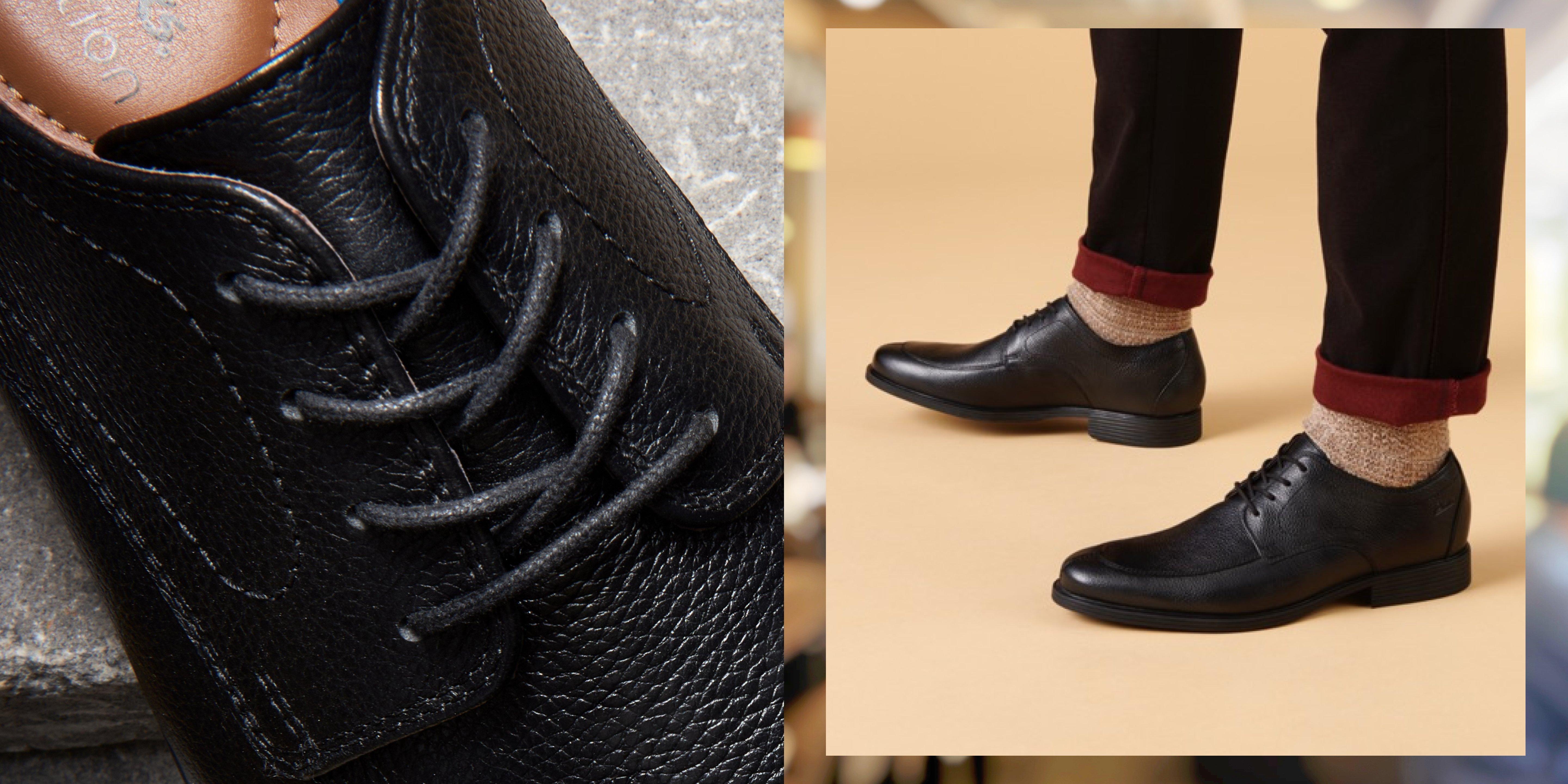 Chaussures Hommes Clarks Huckley - Chaussures Habillées à Lacets Noir - Diverses Tailles UK/EU - Neuf Avec Boîte