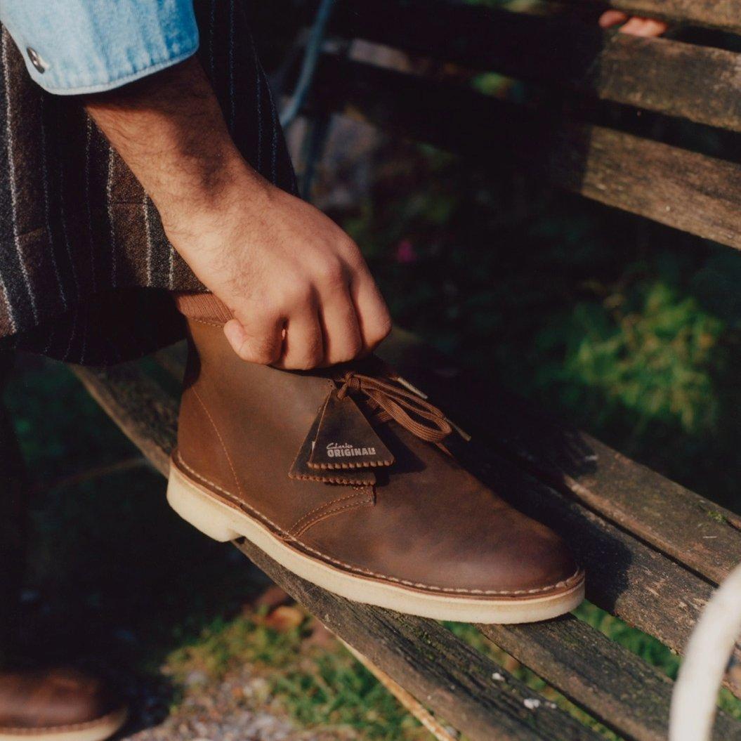 Chaussures Clarks Wallabee Pour Homme - Taille 42 (UK 8) - Cuir Daim Vert - Neuf Avec Boîte