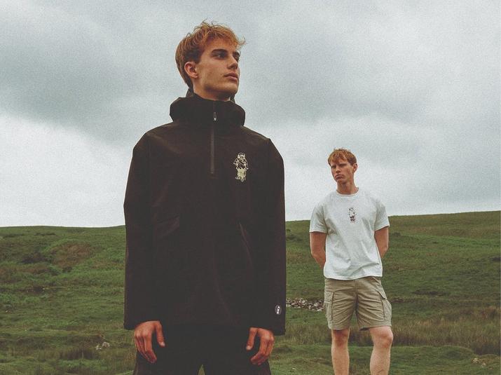 Models wearing Coat and Tee from Cambrensis