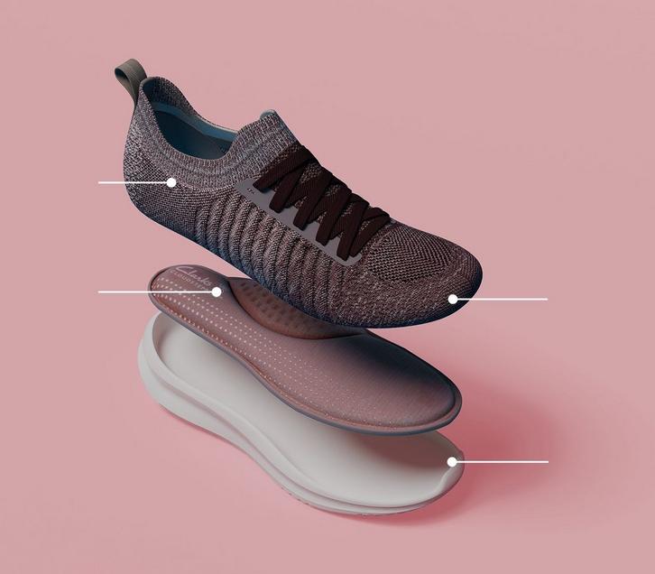 Solevana shoe layers separated to show the benefits of the sneaker