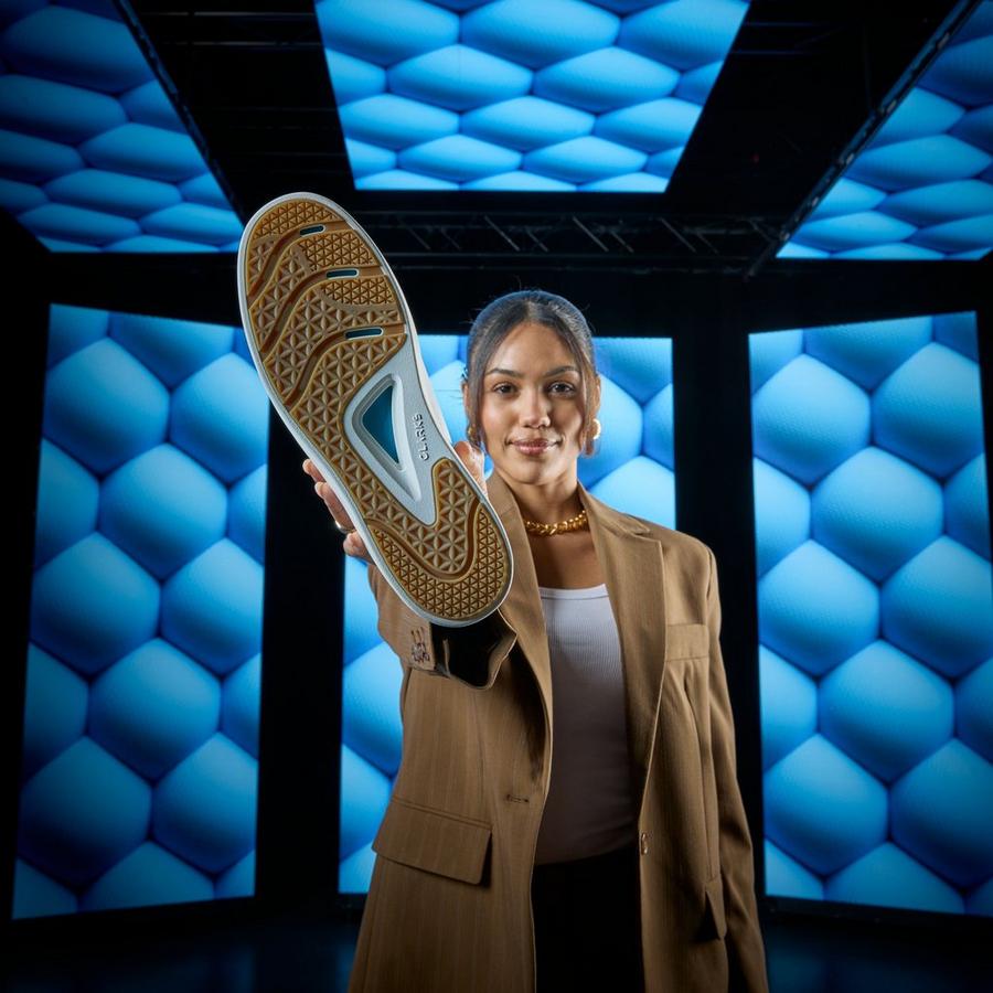 Clarks Code trainers promotional banner