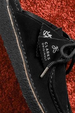 Vandy the Pink x Clarks Originals collaboration wallabee boot with fob attached | Shop this style