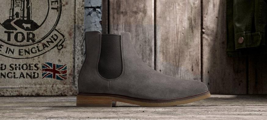 Clarks wallabees hot sale with suit