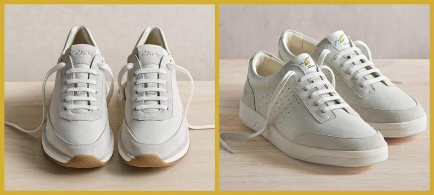 Clarks white on sale leather trainers