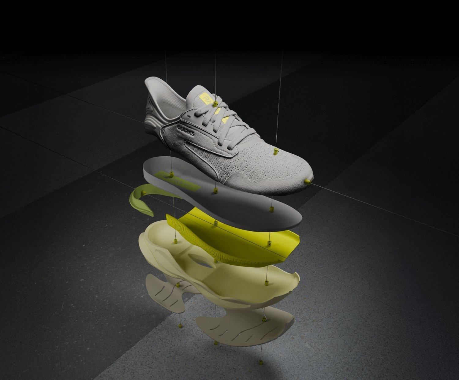 Diagram of the different layers of the Pace shoe