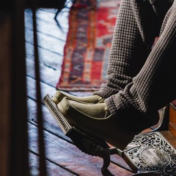 Close-up van Raekwons wallabees