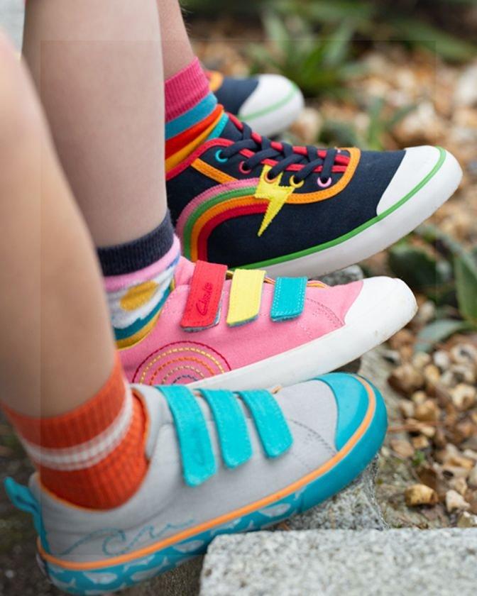 Close up of three different pairs of shoes from the collection.