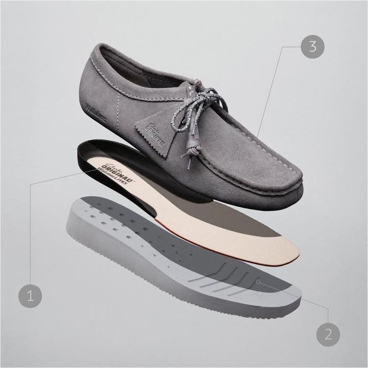 Exploded view of the Wallabee Lite shoe construction