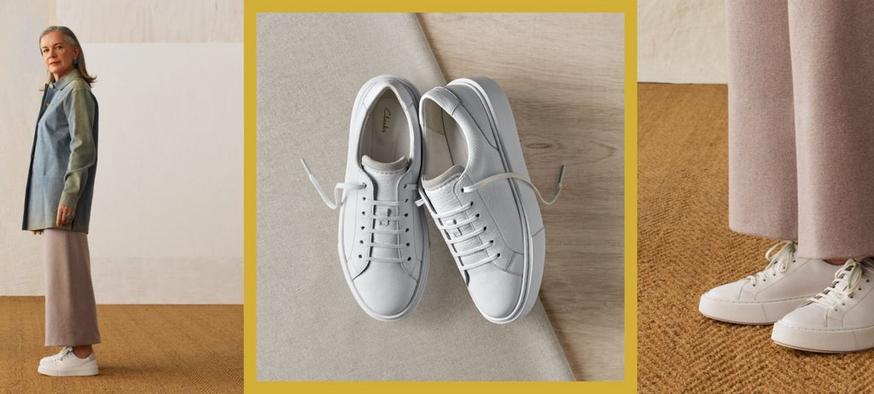 Smart casual hot sale white trainers