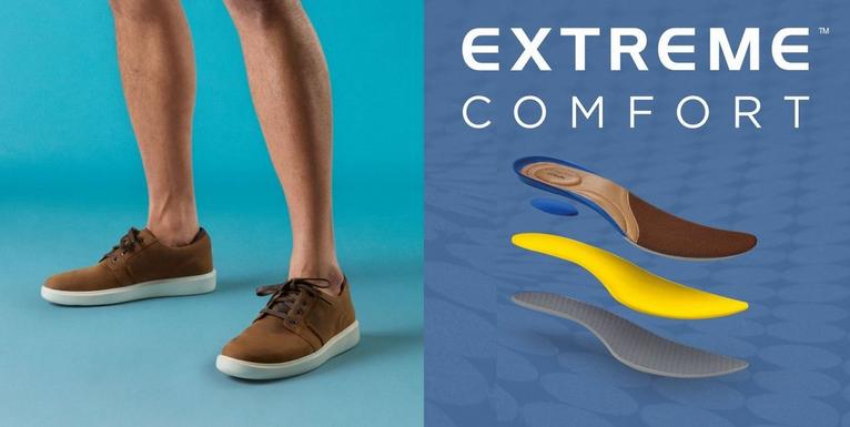 Man wearing Brodin Seam casual sneaker with Extreme Comfort footbed