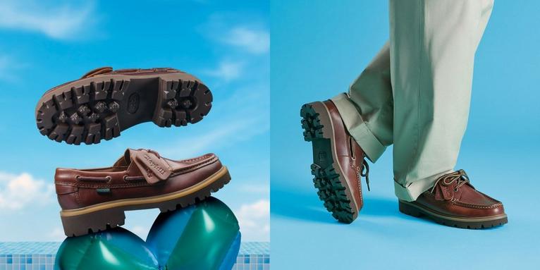 Man wearing Cleyhill Boat shoes with Extralight™ sole technology.