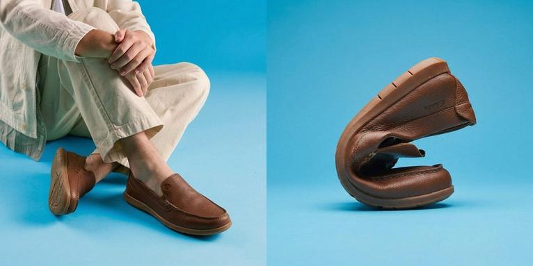 Man wearing Flexway Step casual loafer with Extreme Comfort footbed technology