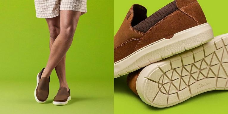 Man wearing slip-on shoe Flexwell Step with Ultimate Comfort footbed technology