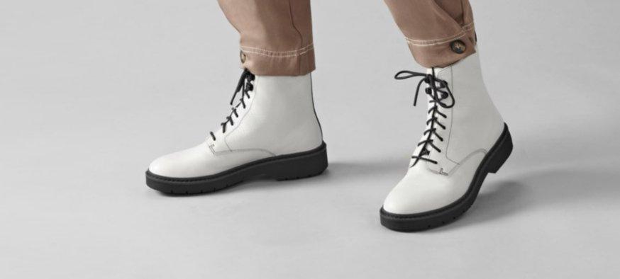 Clarks clearance white boots