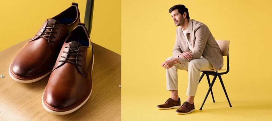 Clarks Brantin Plain in Dark Tan Leather