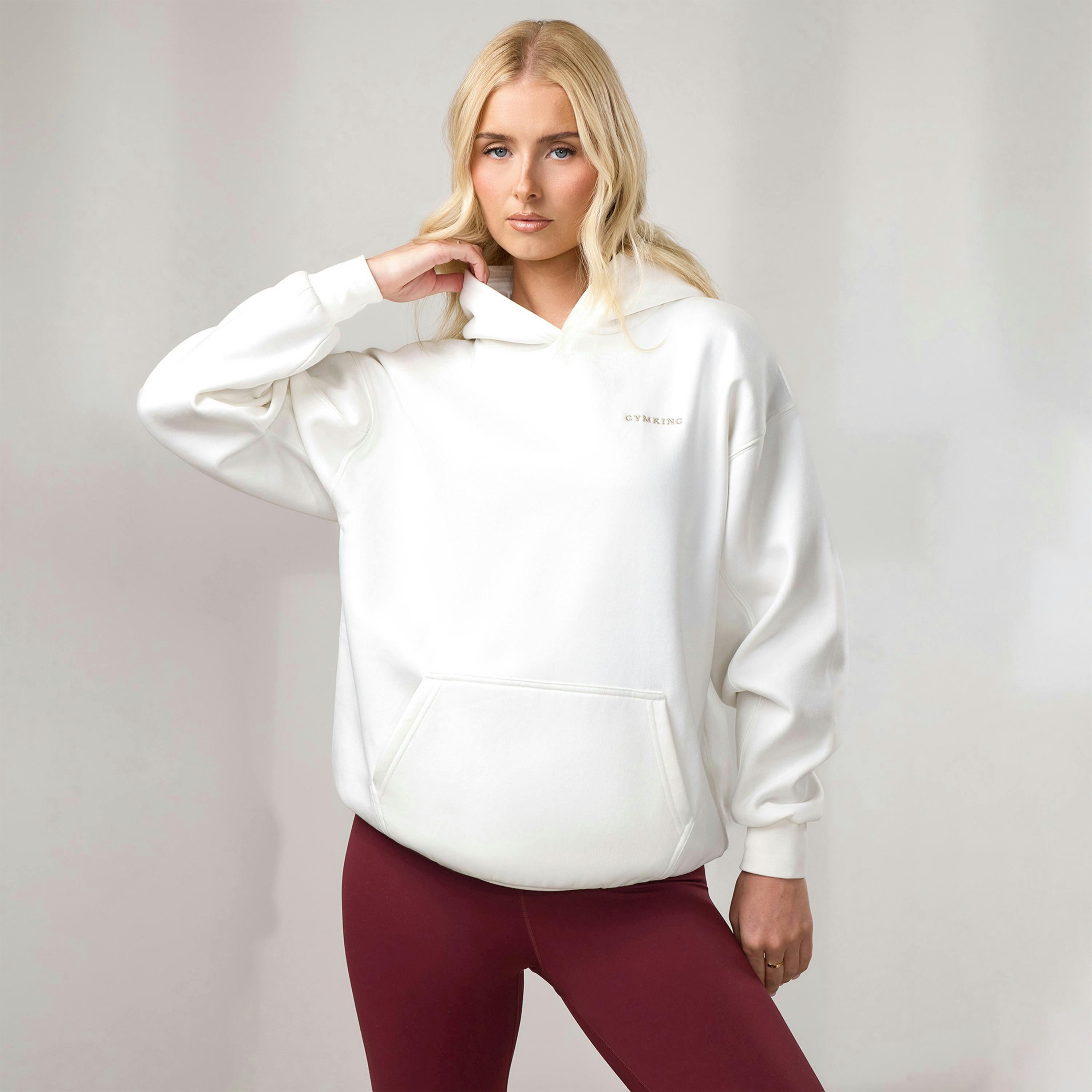 Gym King 365 Relaxed Fit Fleece Hoodie - Cream , view 3 of 6