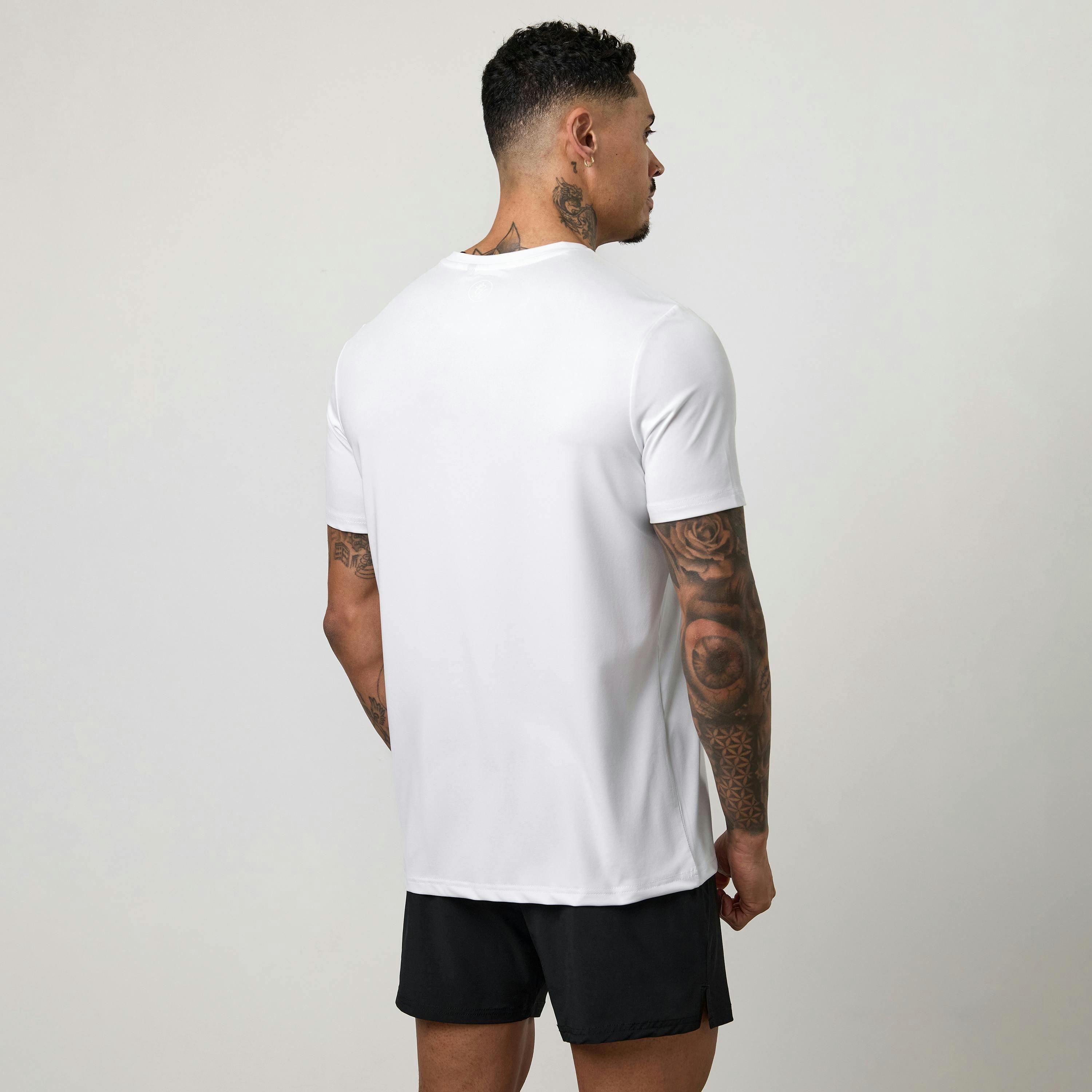 Gym King Victory Performance Poly T-Shirt - White , view 2 of 5