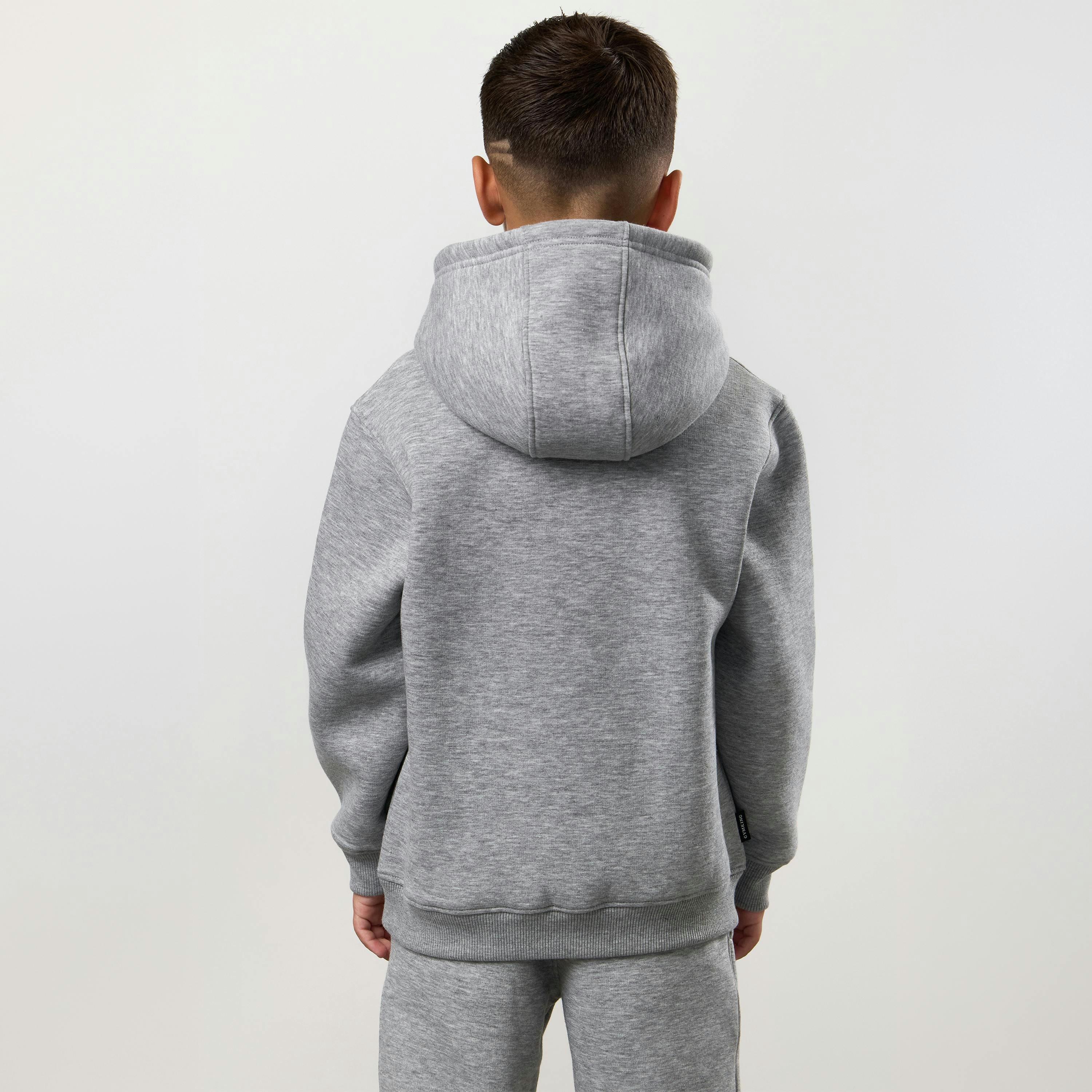 Gym King Younger Kids Fundamental Hoodie - Grey Marl , view 2 of 6