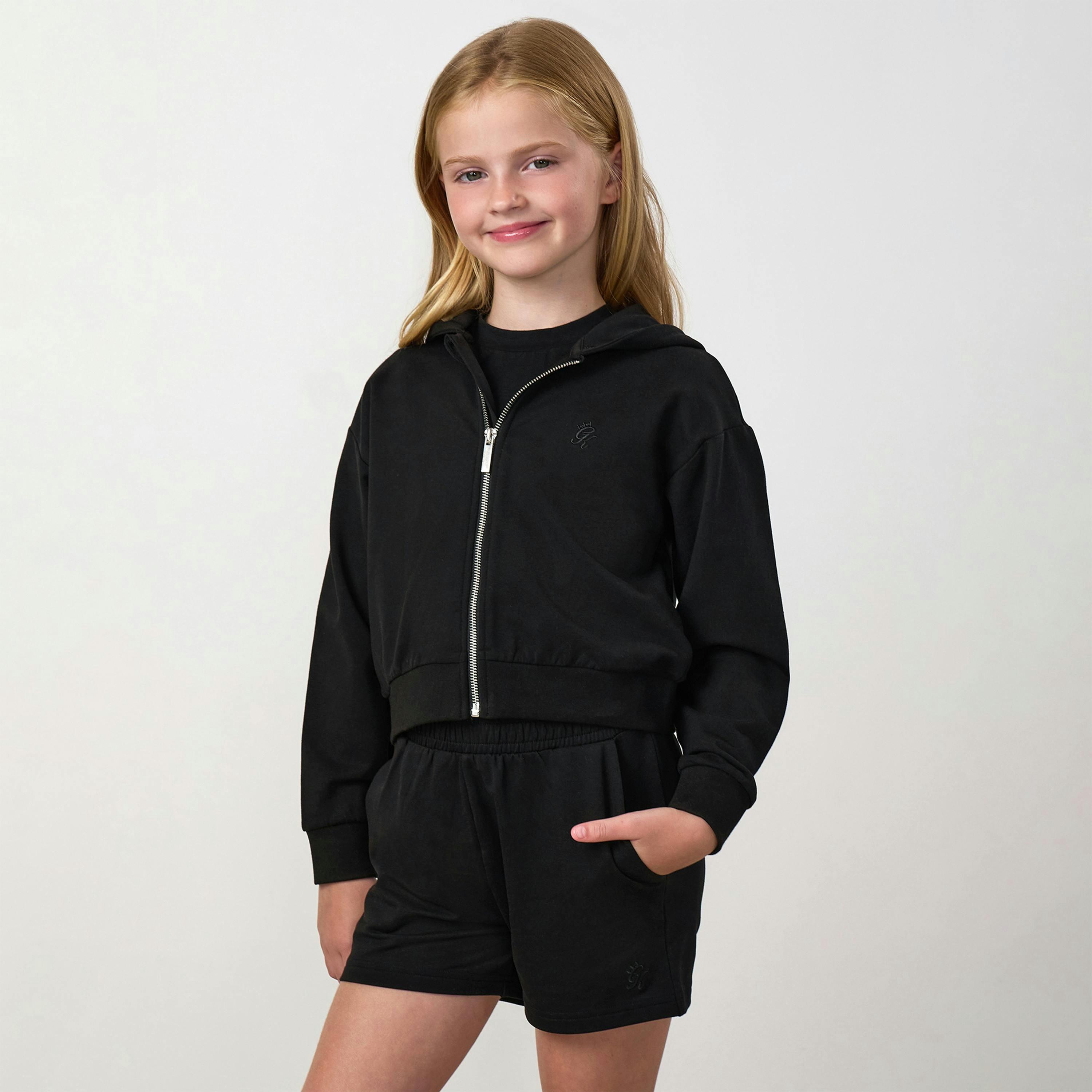 Gym King Older Kids Victory Boxy Full Zip Hoodie - Black , view 1 of 5