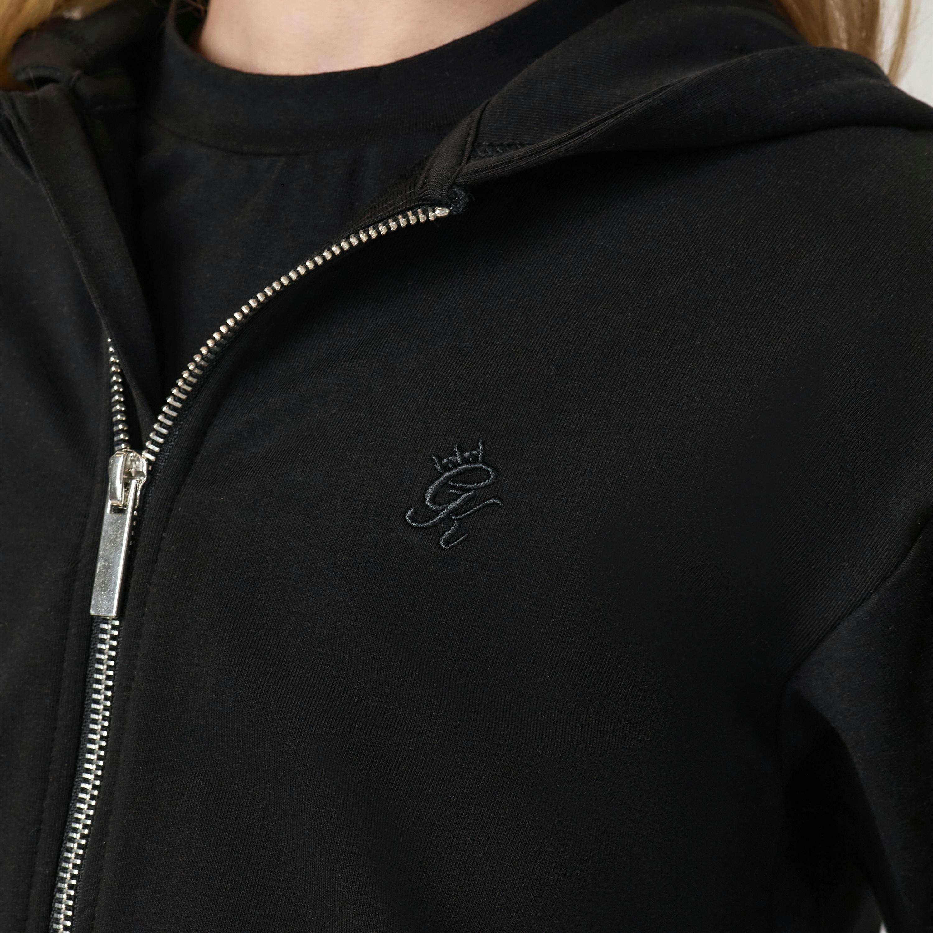 Gym King Older Kids Victory Boxy Full Zip Hoodie - Black , view 3 of 5