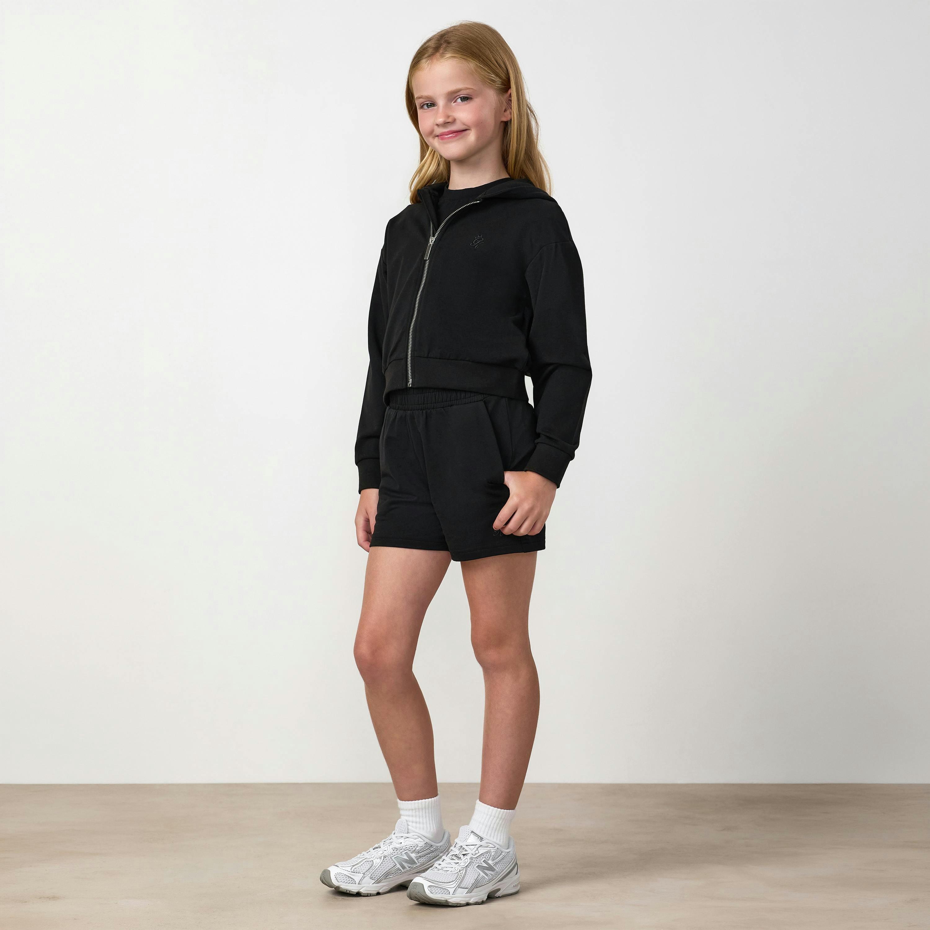 Gym King Older Kids Victory Boxy Full Zip Hoodie - Black , view 4 of 5