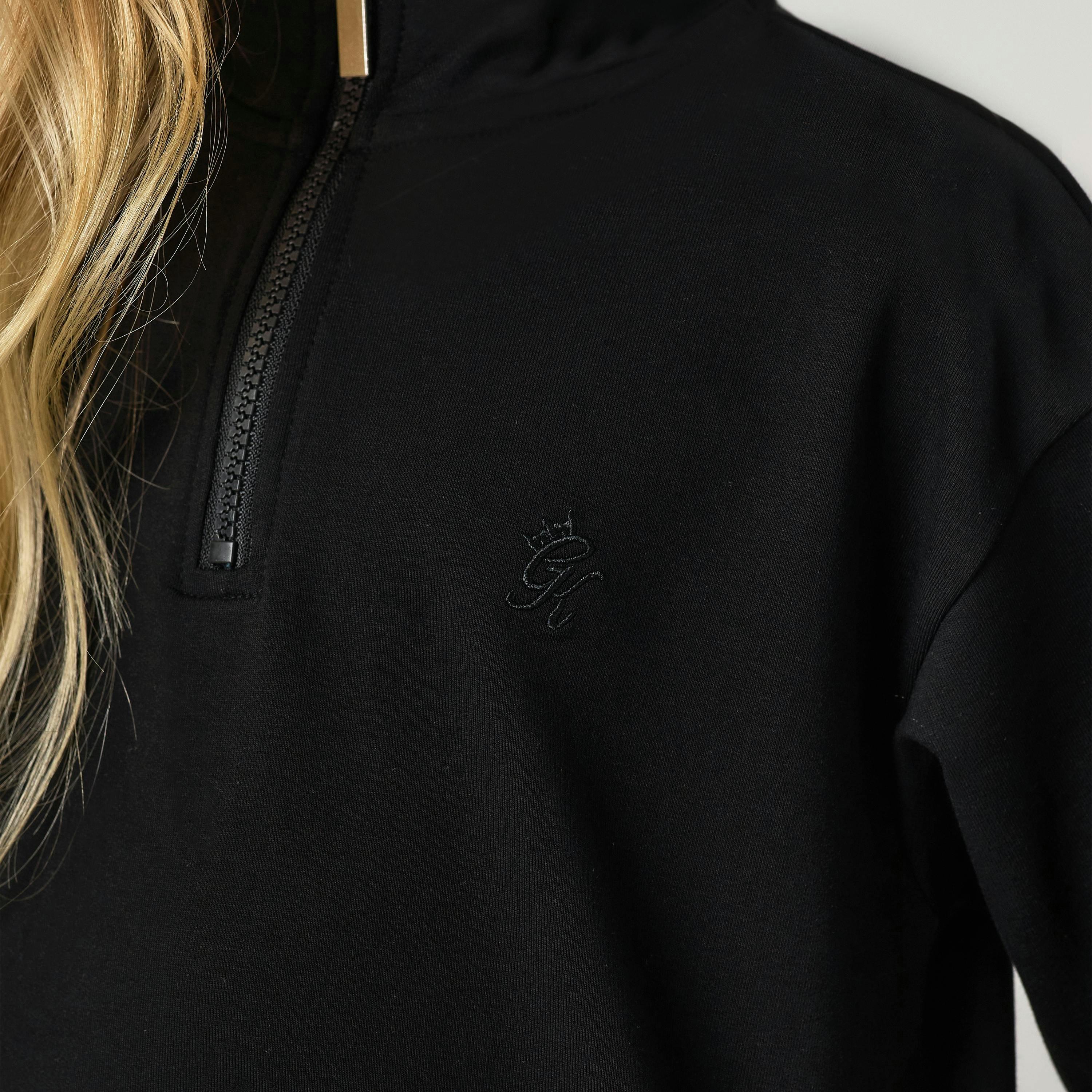 Gym King Older Kids Victory Boxy 1/4 Zip Funnel - Black , view 4 of 6