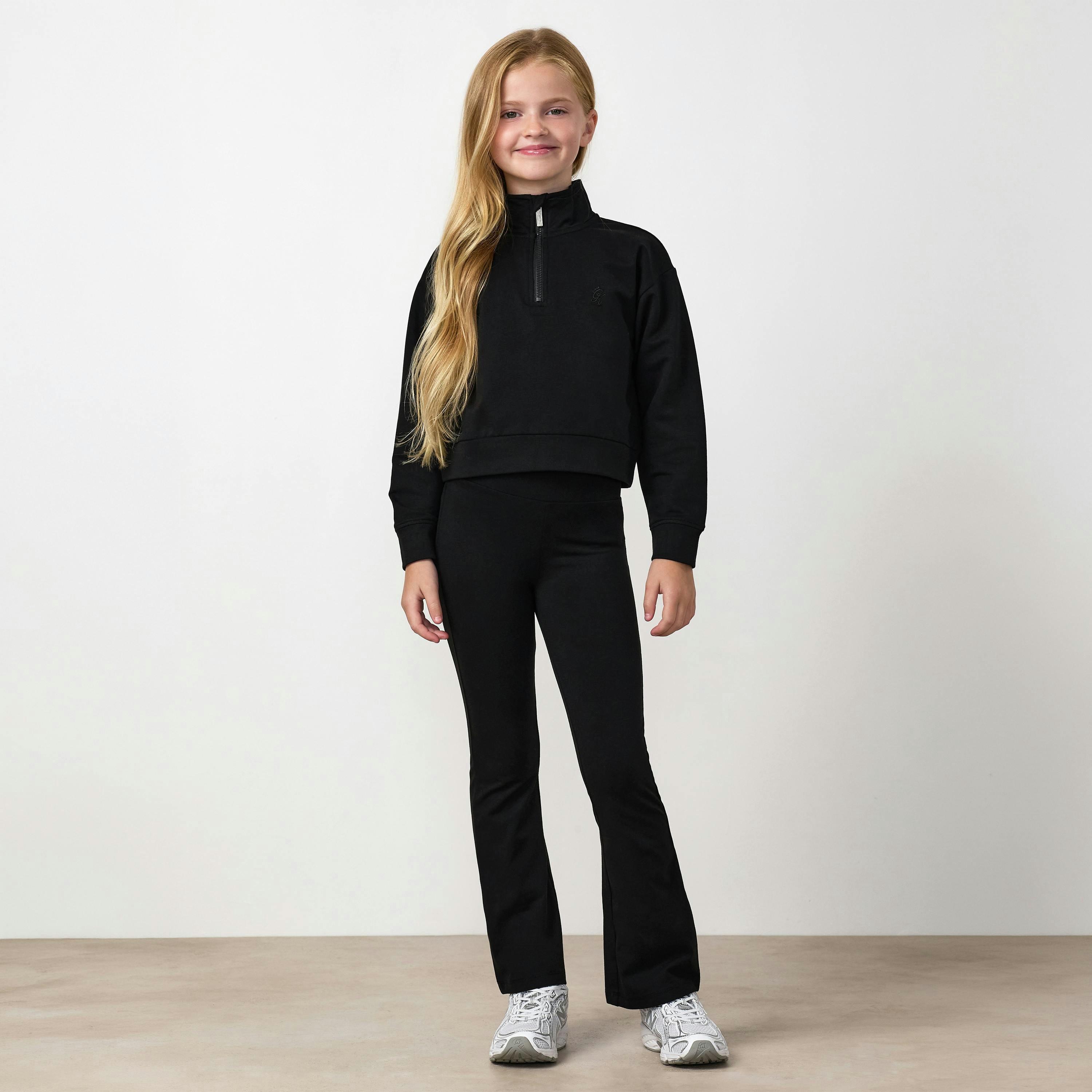 Gym King Older Kids Victory Boxy 1/4 Zip Funnel - Black , view 5 of 6
